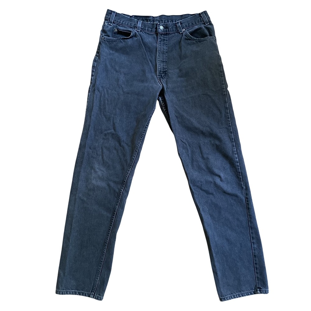 Vtg 90s Levi's 540 USA Black Relaxed Denim Jeans Mens 34x32 (Tag 36x34 Brown Tab